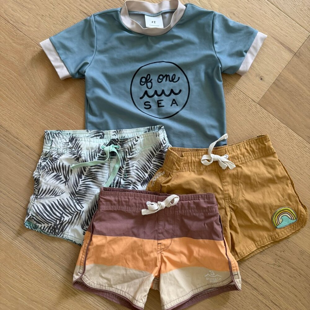 Seasta Surf Boardshorts and One of Sea Rashguard - 4T
